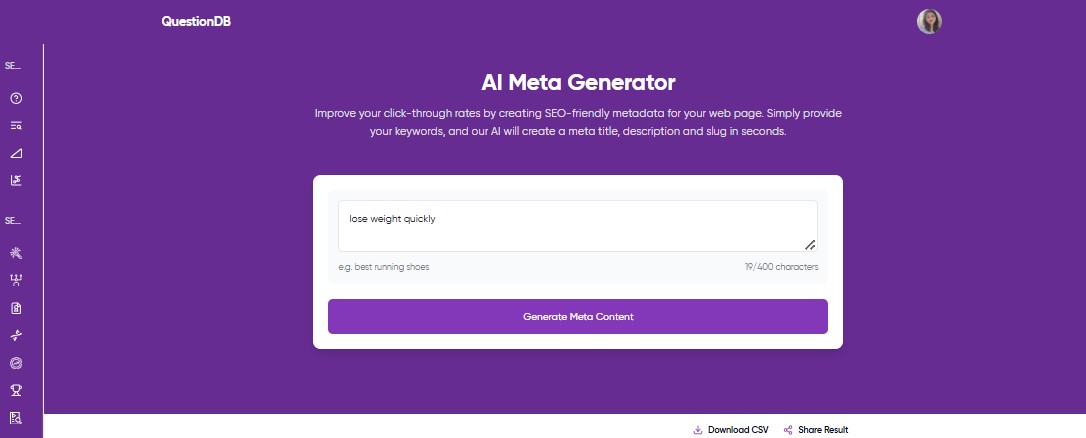 AI Meta Generator Tool