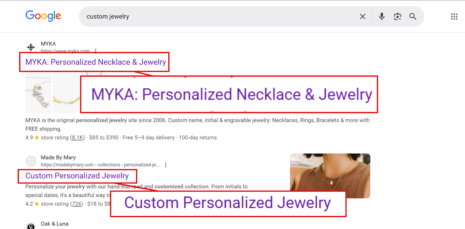 Custom personalized jewelry options showcasing necklaces and bracelets.