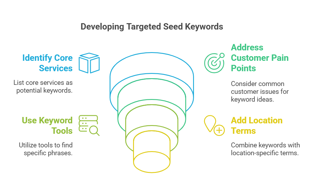  infographic on developing targeted seed keywords for SEO strategy