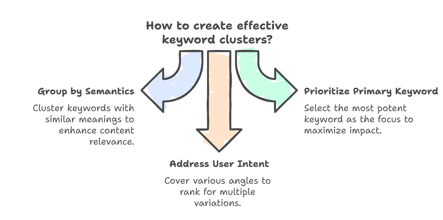 Guide on creating effective keyword clusters and enhancing content relevance.