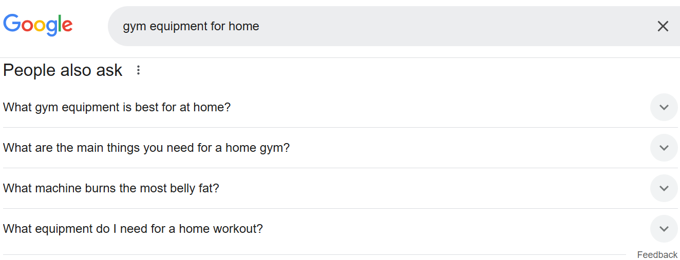 Search results for gym equipment suitable for home workouts.