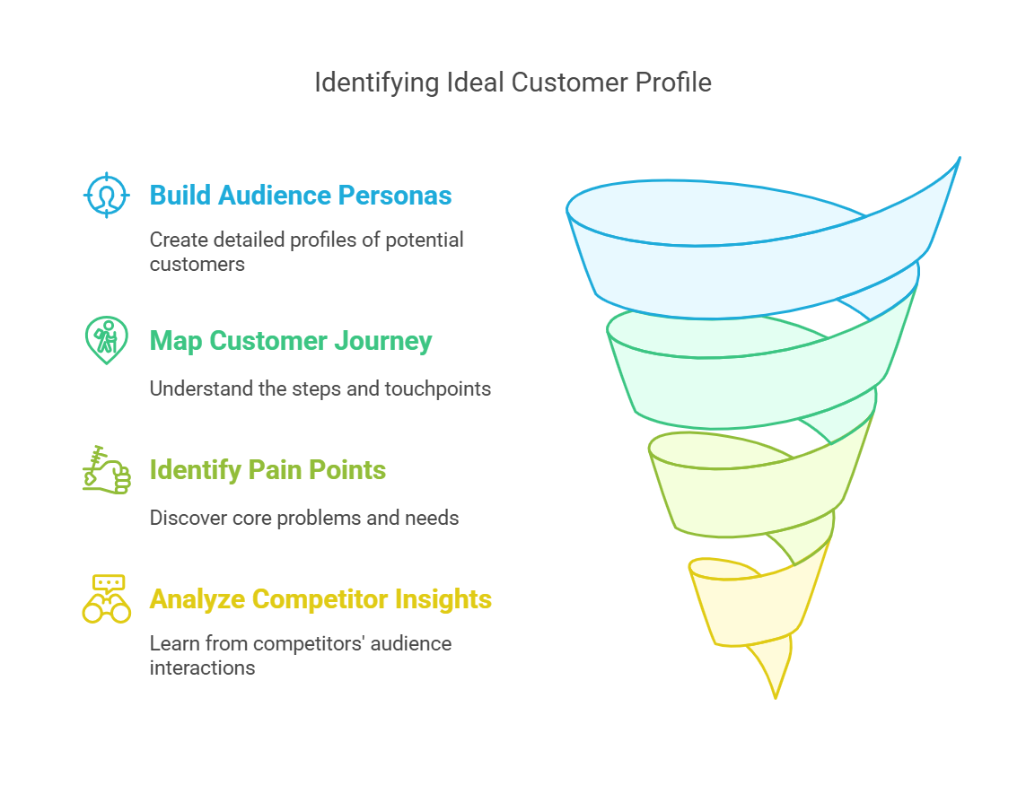 Visual guide to identifying ideal customer profiles with key strategies