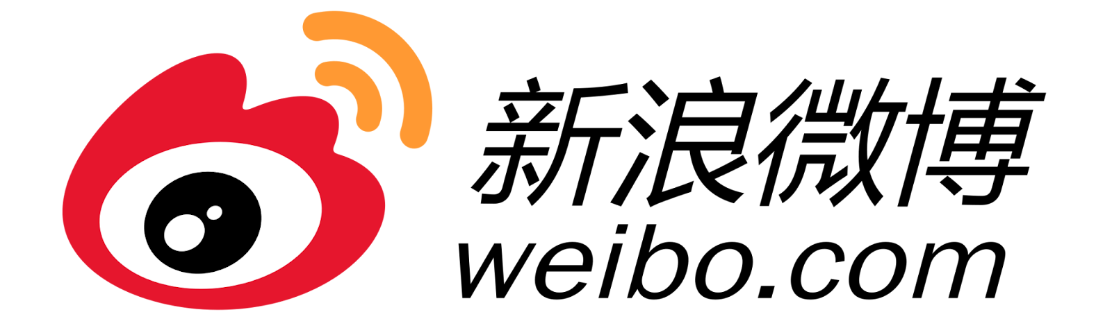 Logo of a social media platform with a red eye and colorful sound waves.